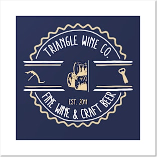 Triangle Wine Company Round Vintage (white) Posters and Art